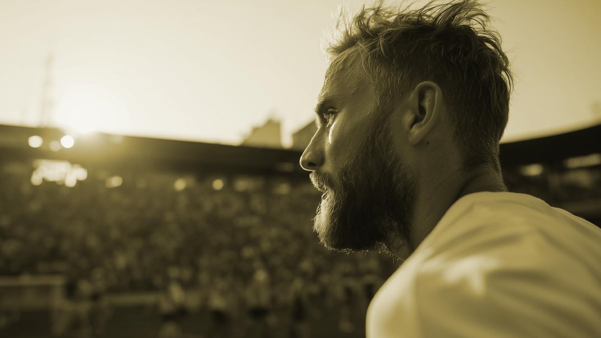 En fotbollsspelare på planen i Superettan.