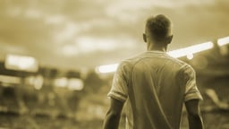 En spelare i Allsvenskan står med ryggen mot kameran.