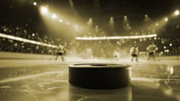 En närbild på en hockeypuck i HockeyAllsvenskan.